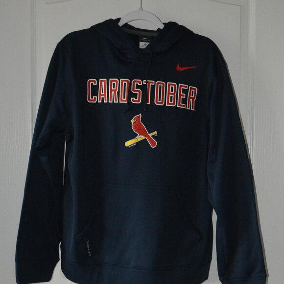 Nike St. Louis Cardinals Cardstober Therma Fit Pullover Hoodie size Medium/Navy - Picture 1 of 6
